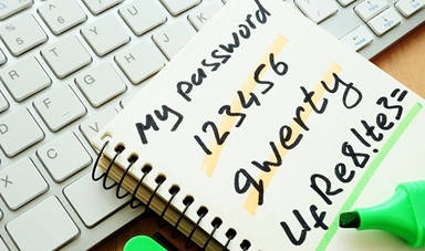 Keyboard notepad passwords